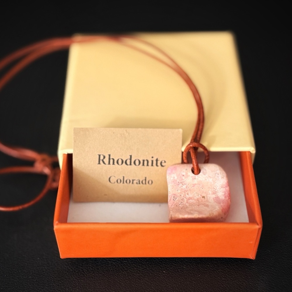 Rhodonite Pink Pendant Necklace
